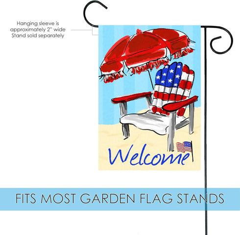 Toland Home Garden 1112362 American Beach Patriotic Flag 12x18 Inch Double Sided Patriotic Garden Flag for Outdoor House summer Flag Yard Decorati...