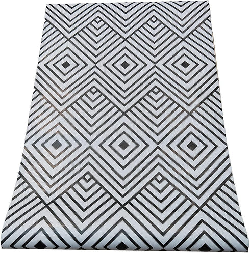 D7025-3 Peel and Stick Wallpaper Black and White 17.7in x 118in Self Adhesive Removable Wallpaper Textured Cover Bathroom Bedroom Kitchen Countert...