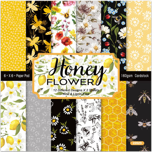 Scrapbook Paper, 24 Sheets Craft Scrapbooking Paper Pad 6"x6" Floral Scrapbook Paper Single-Side Print 160gsm Card Making Paper Supplies for Junk ...