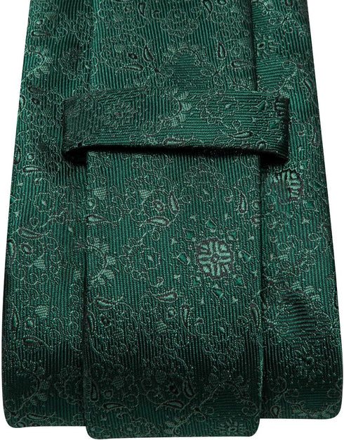 Dubulle Mens Paisley Floral Silk Tie for Men Striped Necktie and Pocket Square Cufflinks Set Wedding Business...