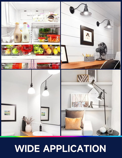 E26 Refrigerator Light Bulb, 120V LED Fridge Light Bulb Waterproof, A15 E26 5W Equivalent 40W Light Bulb, Daylight 5000K Non-Dimmable, E26 LED Bul...