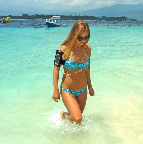 Waterproof Phone Holder Armband Case - for Swimming Running Walking with Headphone Jack. Fits All Standard Size Phones up to 15cm- iPhone, Samsung...