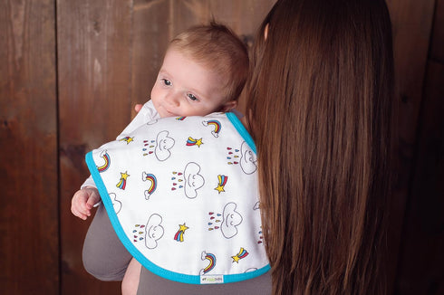Ziggy Baby Muslin Burp Cloths, Burpy Bib Set (3 Pack) Unicorn, Rainbow, Cupcake...