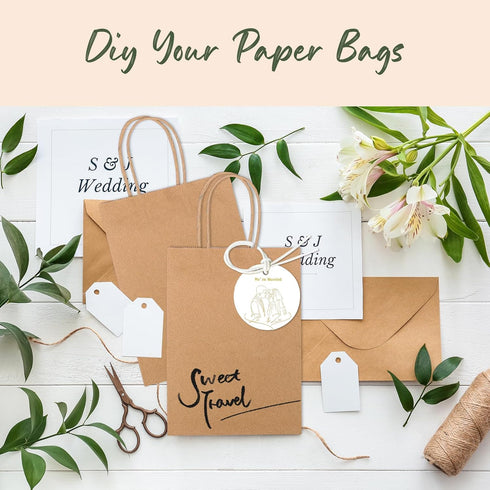 GSSUSA Brown Paper Bags 5.25x3.75x8 20Pcs, Small Gift Paper Bag with Handles Bulk, Graduation Gift, Sturdy Kraft Paper, Retail Shopping Bags, Part...