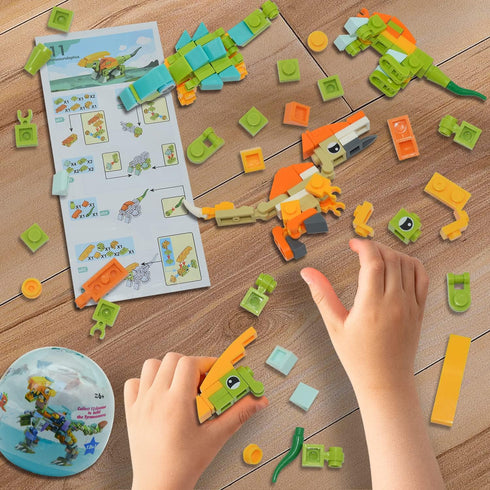 12 in 1 Pre Filled Dinosaur Building Block Set-12 Pcs Mini Building Blocks Toys, STEM Building Blocks Toys, Classroom Prize Toys, Party Favor for ...
