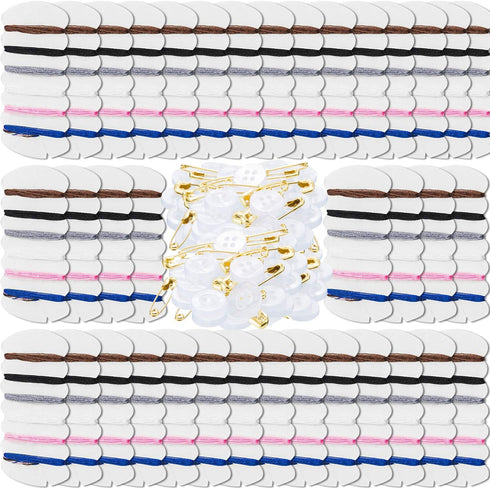 Tatuo Travel Sewing Kits Thread Repair Kit with Needles, Threads, Button, Pin for Hotel Amenities Necessities, 6 Colors (300 Sets)...