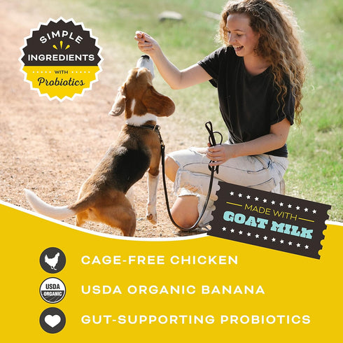 Primal Freeze Dried Dog Treats; Chicken & Banana Dog Treats with Goat Milk for Dogs, Peelin' Fantastic, Grain Free Training Treats for Dogs with P...