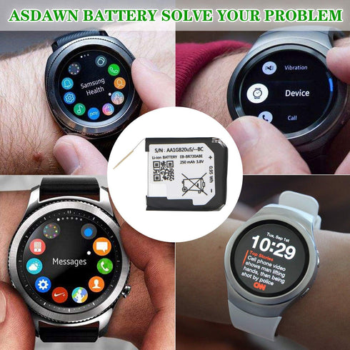 ASDAWN Replacement for Samsung Galaxy Gear S2 Battery, EB-BR720ABE Battery for Gear S2 SM-R720 / Gear S2 Classic SM-R732 with Repair Tool Set + In...