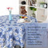 uxcell Seamless Waterproof Vinyl Round Tablecloth 60" Dia for Wedding/Restaurant/Parties Tablecloth Decoration Blue Flower Pattern Floral Printed...