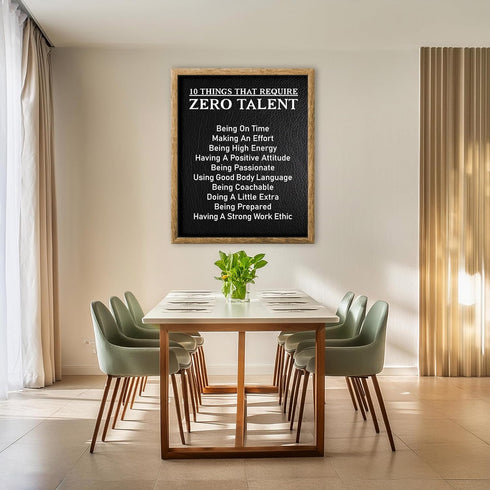 Posterizer 1 pcs-10 Things That Require Zero Talent-Motivational & Inspirational Art-Gift for Men Women Entrepreneur Teens - Decor for Home & Offi...