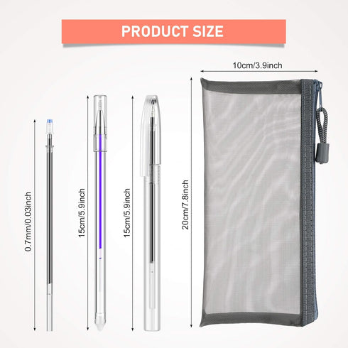 Outus 36 Pieces Heat Erasable Pens Set Includes 10 Pieces Heat Erasable Fabric Marking Pens Heat Erase Pens with 25 Pieces Refills and Pen Storage...