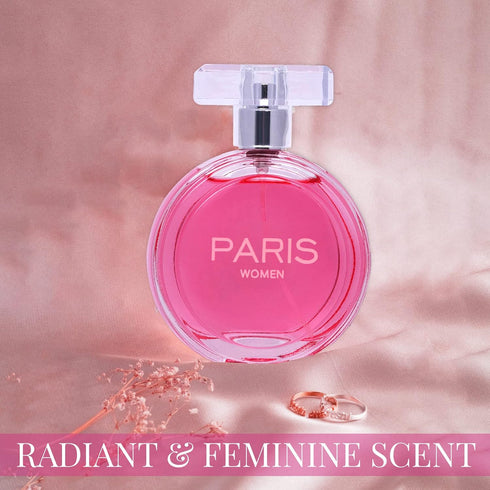 NovoGlow Paris Women- Eau De Parfum Spray Perfume, Fragrance For Women- Daywear, Casual Daily Cologne Set with Deluxe Suede Pouch- 3.4 Oz Bottle- ...