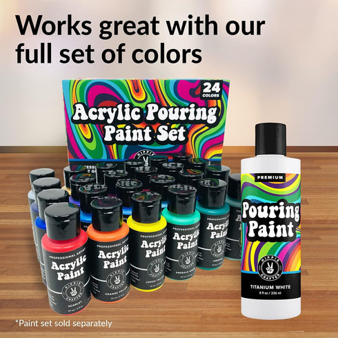 White Pouring Paint Acrylic Pouring for Pour Art and Flow Painting 8oz 236 ml Bottle Titanium White...