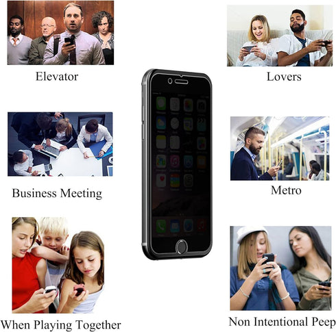 Ailun Screen Protector for iPhone 8 Plus 7 Plus Privacy Anti Glare 3Pack Anti Spy Private Tempered Glass...