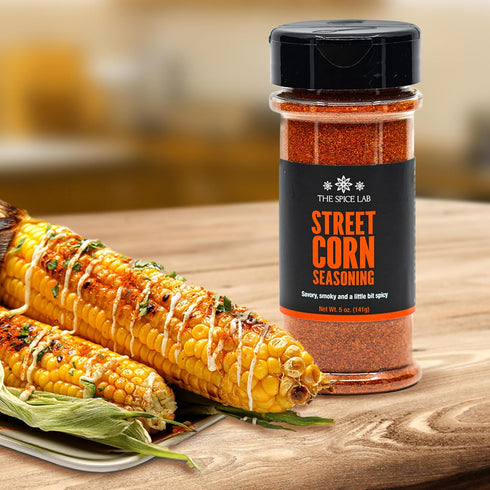 The Spice Lab Mexican Street Corn Seasoning – 5 oz Shaker Jar - All Natural Elote Seasoning for Mexican Corn, Vegan Street Corn & Chili - Savory P...