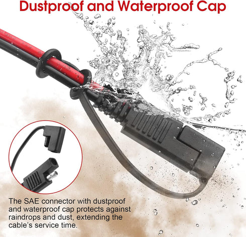 DC 8mm Female to SAE Connector Adapter 14AWG Cable Wire, Suitable for Solar Panels RV Solar Plug Power Pack Portable Power Station (6Ft)...