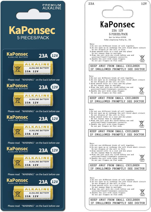 5 Pack Alkaline L1028F 23A 12 Volt Batteries for Celling Fan and Remote...