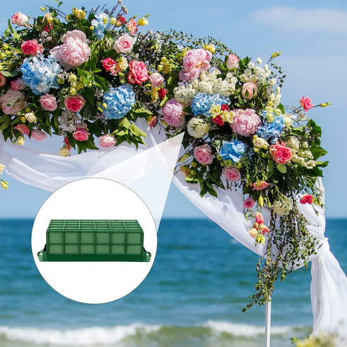 2 Packs Floral Foam Cage Rectangle Flower Cage Holders with Floral Foam Floral Arrangement Supplies for Fresh Flowers, Home Weeding Decorations, 1...