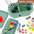 DUGATO Paint Brush Cleaner Washer, Multifunction Painting Brush Basin Holder and Organizer with Tray Palette Lid & 2 Art Sponges for Acrylic, Wate...