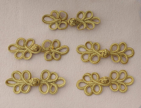 5 Pairs Chinese Knots Frog Buttons Closure Sewing Fasteners Polyester Vintage Closure for Sweater Cloak Coats Scarf Cardigan Costumes Outfit Craft...