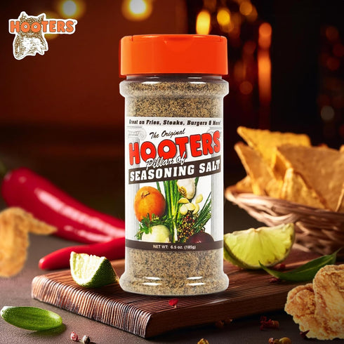 The Original Hooters Seasoning Salt - Garlic & Onion Flavored Blend for Every Dish - Versatile Use for Fries, Meats, Soups, Salads, and Seafood, 1...