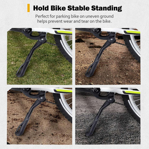 Cyfie Bike Kickstand for Kids Bike 18 20 22 inch Wheel, Center Mount Bicycle Kick Stand, Adjustable Child Kickstands for 18" 20" 22" Adult Mountai...