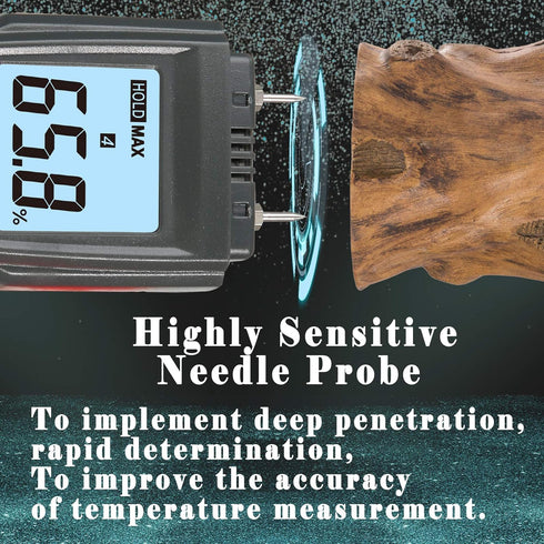 Digital Moisture Meter Pin-Type Multifunctional Humidity Water Detector for Building Material Firewood Walls Paper...