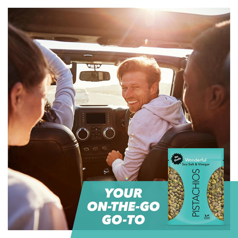 Wonderful Pistachios No Shells, Sea Salt & Vinegar Nuts, 5.5 Ounce Resealable Bag, Protein Snacks, Vegan Snacks, Healthy Snacks for Adults...