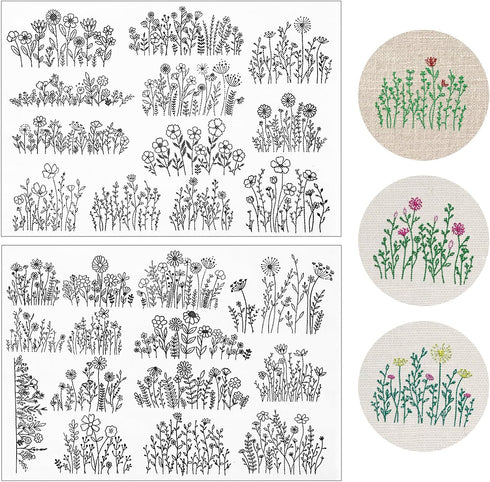 26 Piece Stick and Stitch Embroidery Paper Water Soluble Embroidery Patterns Sewing Stabilizers Adhesive Embroidery Transfer Paper for Embroidery ...