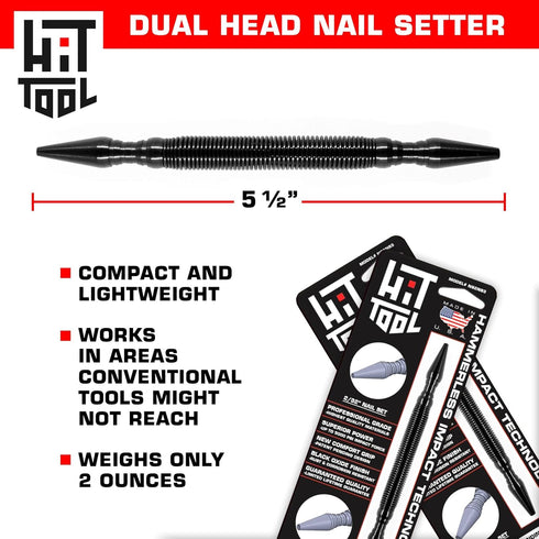 2/32" (#2) Nail Set and 3/32" (#3) Nail Set Combination Hammerless Spring Tool...