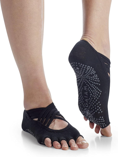 Gaiam Grippy Studio Yoga Socks for Extra Grip in Standard or Hot Yoga...