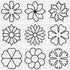 Zonon 9 Pieces Flower Line Quilting Stencil Kit Sewing Flower Reusable Template Stencils with Metal Open Ring for Sewing on Fabric Quilt Clothes...