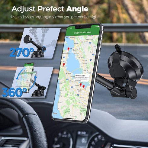 ORIbox Magnetic Phone Holder Car Phone Mount- Strength Suction Cup Car Phone Mount Holder with Adjustable Telescopic Arm, Compatible with All Phon...