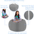 Posh Stuffable Kids Stuffed Animal Storage Bean Bag Chair Cover - Childrens Toy Organizer, X-Large 48" - Solid Gray...