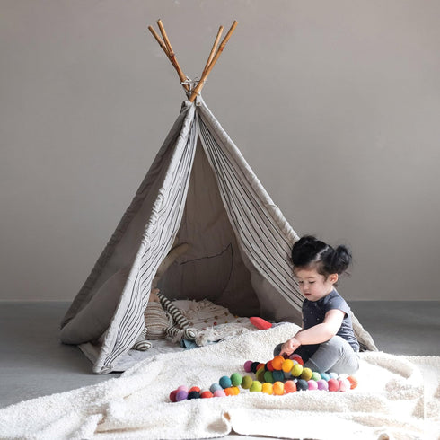 Creative Co-Op Wool Felt Ball Garland, Multi Color...
