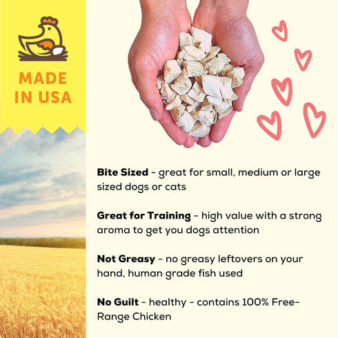 A Better Treat – Freeze Dried Chicken Breast Dog Treats 3 oz, Free Range, Single Ingredient | Natural Healthy High Value | Gluten Free, Grain Free...