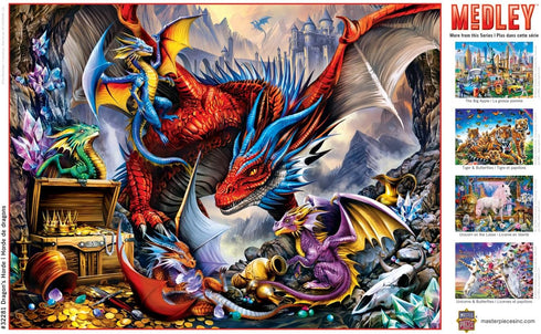 Masterpieces 300 Piece EZ Grip Jigsaw Puzzle - Dragon's Horde - 18"x24"...