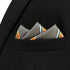S&W SHLAX&WING Striped Mens Pocket Squares Dark Grey with Orange Stripes for Suits...