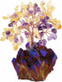 mookaitedecor Citrine & Amethyst Crystal Tree, Quartz Cluster Purple Titanium Crystals Base Bonsai Money Tree for Wealth and Luck...