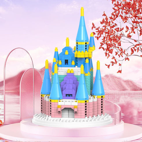658 Pcs Castle Micro Building Blocks Mini Blocks Building Sets Building Bricks Architecture Model Gift for Age 14+ Kids Teens and Adult (pink)...