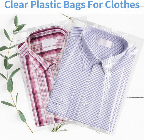 COIDEA 100 Pcs T Shirt Bags, Cellophane Bags 8.3x10.2 Inches for Clothes, Cellophane Resealable Clear Poly Bags, Plastic Bags for Clothes, Decorat...