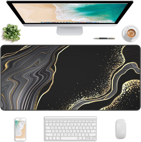 Extended Gaming Mouse Pad, XXL Large Desk Pad 30 x 14 Inch, Big Computer Keyboard Mousepad, Waterproof Mouse Mat with Stitched Edges and Non-Slip ...