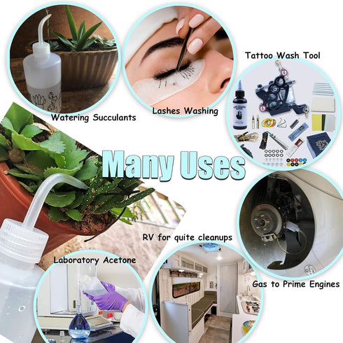 LDPE Economy Wash Bottle, Narrow Mouth Squeeze Bottle Medical Lab Plastic, Safety Squeeze Bottle No Spill, Bend Mouth Watering Cans (500ml / 16oz ...