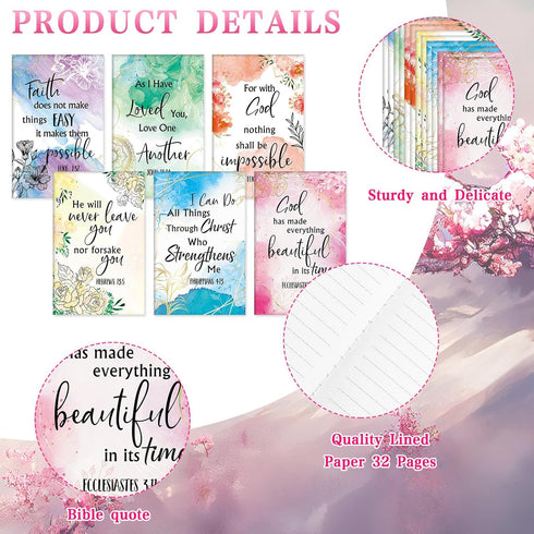 24 Pcs Christian Bulk Gifts for Women Bible Verse Pens Bible Notebooks Christian Gifts Set Scripture Ballpoint Pens Bible Quote Notepads Religious...