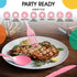 Exquisite Disposable Pink Plastic Knives 50 Pcs - Heavy Duty Pink Plastic Disposable Cutlery - Pink Disposable Flatware, Pink Plastic Silverware, ...
