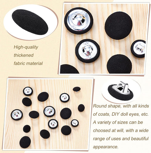 40 Pcs Tuxedo Suit Buttons Black Buttons Include 8 Jacket Front Buttons 18 mm 7/10 Inch 24 Vintage Coat Sewing Button 15 mm 5/8 Inch 8 Small Dress...