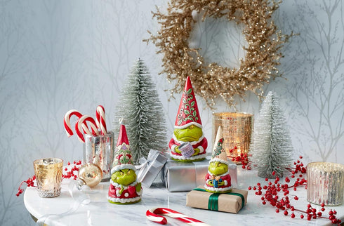 Enesco Jim Shore Dr. Seuss The Grinch Gnome Holding a Gift Figurine, 5.5 Inch, Multicolor,Green...