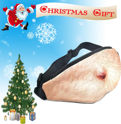 White Elephant Gifts Funny Gag Gifts,3D Men Beer Fake Belly Dad Bag Waist Packs,Waterproof Fanny Pack Unisex for Father's Day,Christmas,Stocking S...