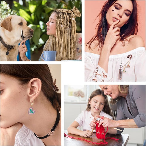 NBEADS 8 Pcs Rainbow Heart Stitch Markers, 8 Styles Enamel Alloy Crochet Stitch Marker Charms Removable Dangle Locking Stitch Marker for Knitting ...