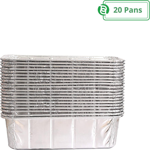 PARTY BARGAINS 2 Lb Aluminum Loaf Pan - 20 Pack, 8.5" x 4.5" x 2.5" Heavy Duty Disposable Bread Pans for Perfect for Baking, Lasagna, Meatloaf & F...